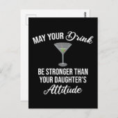 Carte Postale Boisson Plus Forte Que L'attitude De Votre Fille D (Devant / Derrière)