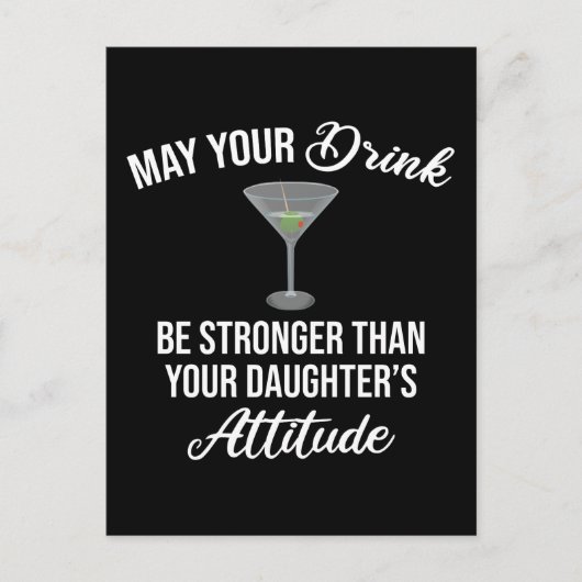 Carte Postale Boisson Plus Forte Que L'attitude De Votre Fille D (Devant)