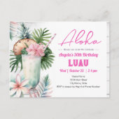 Carte Postale Boisson tropicale Aloha Luau Anniversaire adulte (Devant)