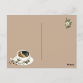 Carte Postale Boissons au café, Joyeux Anniversaire, Célébration (Dos)