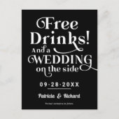 Carte Postale Boissons Gratuites Amusant Mariage Décontracté Enr (Devant)