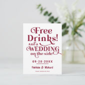 Carte Postale Boissons Gratuites Amusant Mariage Décontracté Enr (Debout devant)