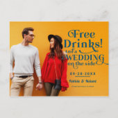 Carte Postale Boissons Gratuites Amusant Mariage Décontracté Enr (Devant)