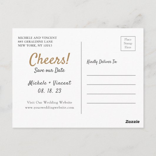 Carte Postale Boissons gratuites ! Décontracté Enregistrer la da (Dos)