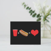 Carte Postale boissons + hot dogs = amour (Debout devant)