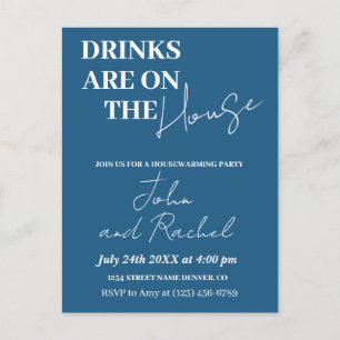 Carte Postale Boissons sont sur la maison ménage fête de chauffa