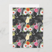 Carte Postale Boissons Tropicales Avec Animaux (Devant / Derrière)