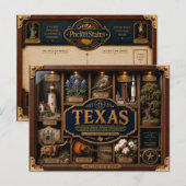 Carte Postale Boîte 3D en forme d'ombre du Texas (Devant / Derrière)