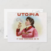 Carte Postale Boîte à cigares étiquette Utopia (Devant / Derrière)