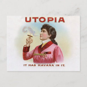 Carte Postale Boîte à cigares étiquette Utopia