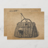 Carte postale Boîte à outils de pêche vintage (Devant / Derrière)