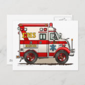 Carte Postale Boîte Ambulance EMS Urgence EMT (Devant / Derrière)