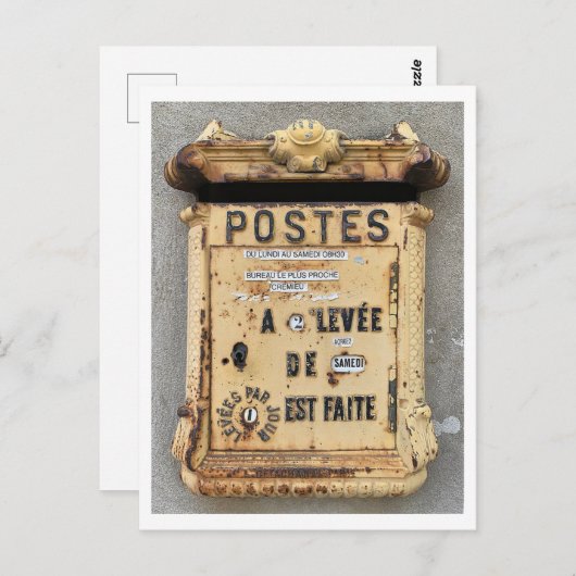 Carte Postale Boîte aux lettres ancienne en France (Devant / Derrière)