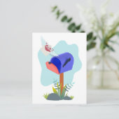 Carte Postale Boîte aux lettres de printemps (Debout devant)