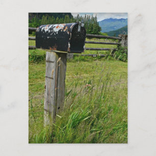 Carte Postale Boîte aux lettres en métal style pays