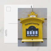 Carte Postale Boîte aux lettres jaune vintage, Dresde, Allemagne (Devant / Derrière)
