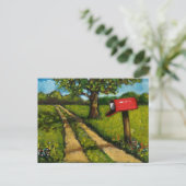 Carte Postale Boîte aux lettres pays rouge : Peinture à l'huile (Debout devant)