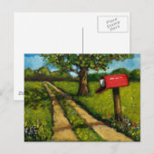 Carte Postale Boîte aux lettres pays rouge : Peinture à l'huile (Devant / Derrière)