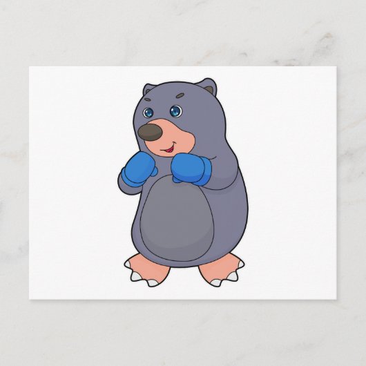 Carte Postale Boîte de boxe de mole Gants de boxe (Devant)