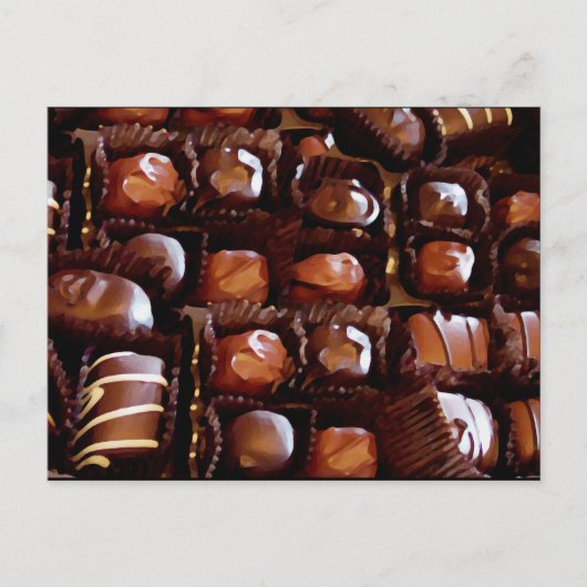 Carte Postale Boîte de chocolat, Chocolat-bonbon tentant (Devant)