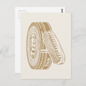 Carte Postale Boîte de cirage marron pop art (Devant / Derrière)