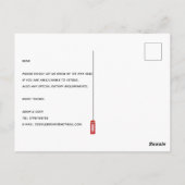 Carte Postale Boîte de téléphone rouge RSVP (Dos)