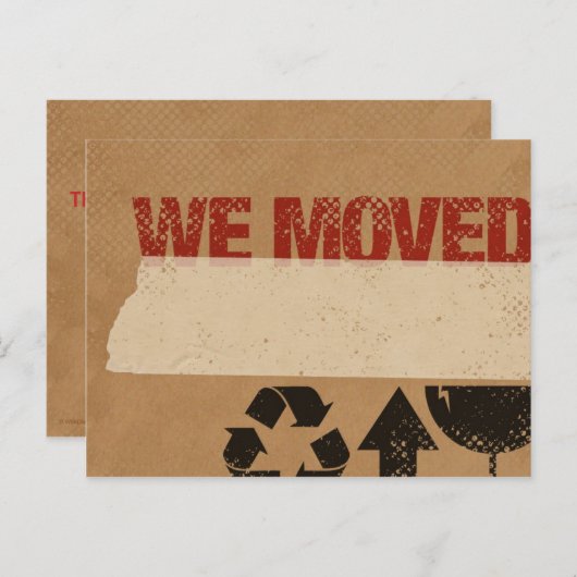 Carte postale Boîte en carton déménagée (Devant / Derrière)