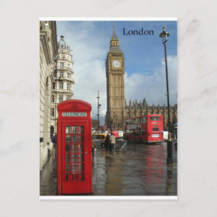 Carte Postale Boîte téléphonique Big Ben de Londres (par St.K.