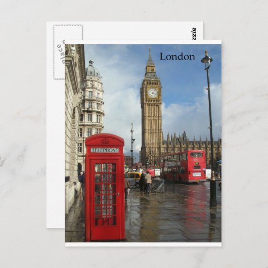 Carte Postale Boîte téléphonique Londres & Big Ben (St.K. (Devant / Derrière)