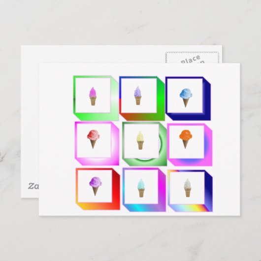 Carte Postale boîtes à glace (Devant / Derrière)