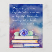 Carte Postale Boîtes et couleur bleue d'aquarelle Script devis p (Devant)