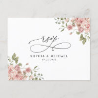Boîtier de Mariage végétal rose pâle RSVP