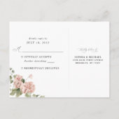Carte Postale Boîtier de Mariage végétal rose pâle RSVP (Dos)