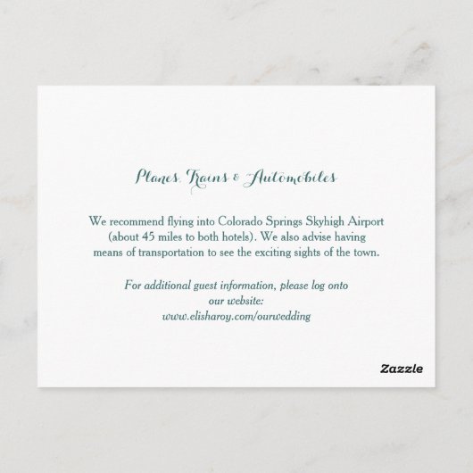 Carte Postale Boîtier Mariage White Tree (Dos)