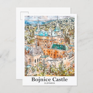 Carte Postale Bojnice Castle Slovénie Travel Aquarelle Sketch