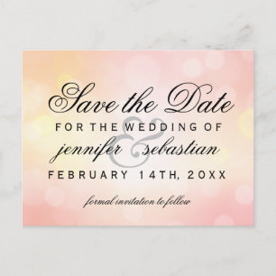 Carte Postale Bokeh Bokeh Mariage clair rose glamour