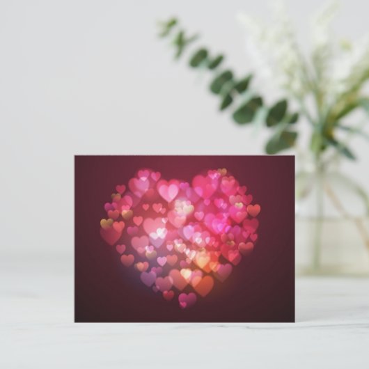 Carte Postale Bokeh-Lights-Heart-Shape-Vector-Arrière - plan BOK (Debout devant)