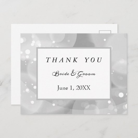 Carte Postale Bokeh monochromatique merci (Devant / Derrière)