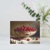 Carte Postale Bol de cerises peint (Debout devant)