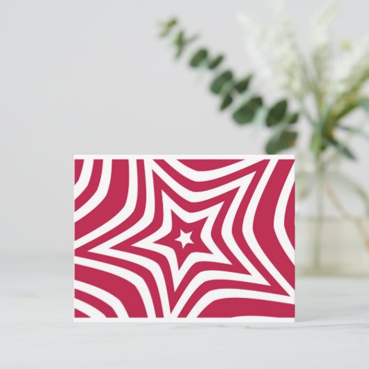 Carte Postale Bold & Bright Red & White Star dans un Motif vecto (Debout devant)