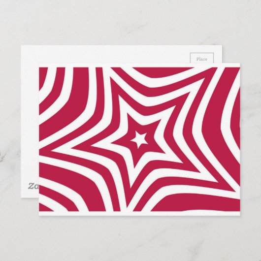 Carte Postale Bold & Bright Red & White Star dans un Motif vecto (Devant / Derrière)