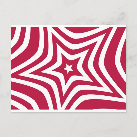 Carte Postale Bold & Bright Red & White Star dans un Motif vecto (Devant)
