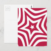 Carte Postale Bold & Bright Red & White Star dans un Motif vecto (Devant / Derrière)