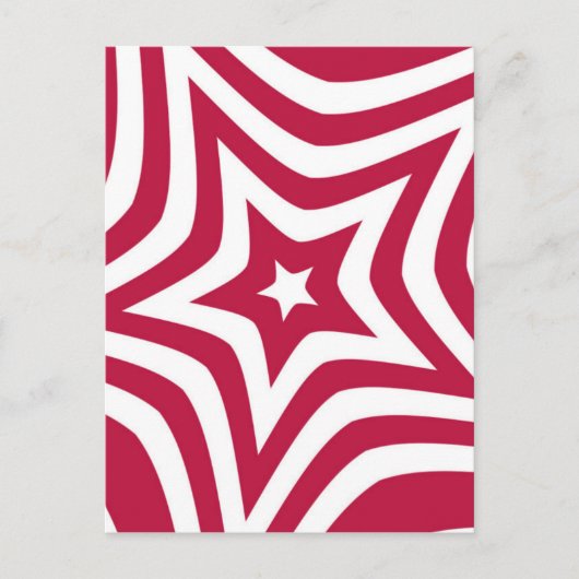 Carte Postale Bold & Bright Red & White Star dans un Motif vecto (Devant)