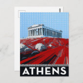 Carte Postale Bold Pop Art Style Athens Parthenon Greece (Devant / Derrière)