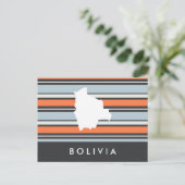 Carte Postale Bolivia Map: Modern Stripes (Debout devant)