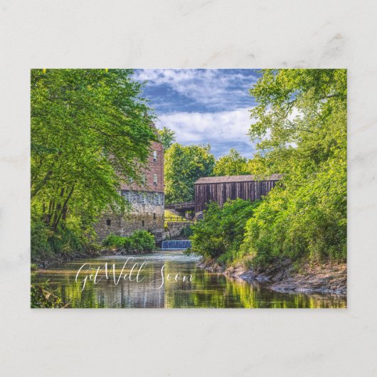 Carte Postale Bollinger Mill Et Burfordville Couvert Bridge (Devant)