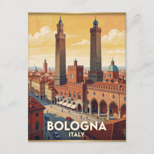 Carte Postale Bologne Italie Deux Tours Scène de Voyage 🏛️