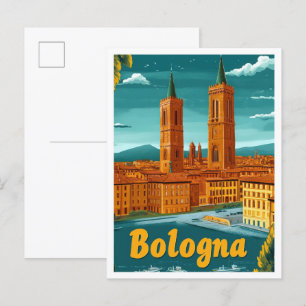 Carte Postale Bologne Italie Vintage voyage d'art