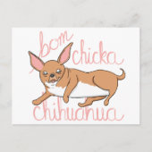 Carte Postale Bom Chicka Chihuahua Drôle Chien Pun (Devant)